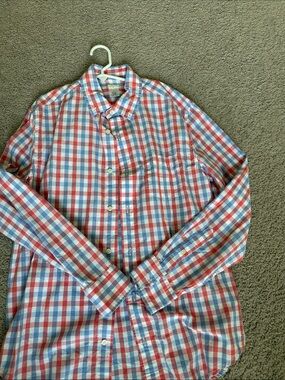 J crew crewcuts boys Red & Blue Check Button-Down Shirt